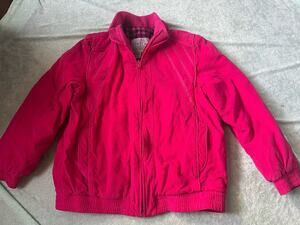 VTG Current Seen Apparel Hot Pink Corduroy Flannel Lined Bomber Jacket S